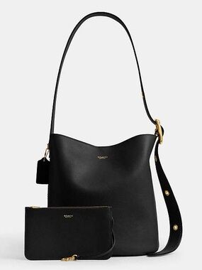 COACH Bleecker Bucket Bag in Black Leather